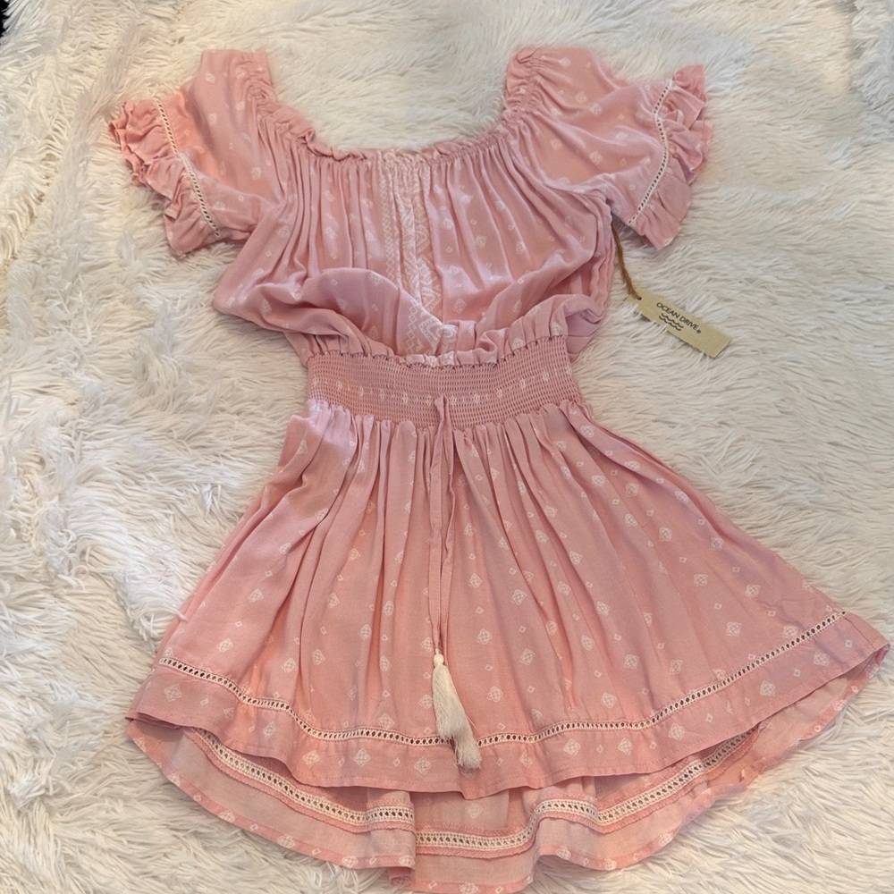 Ocean Drive Blush Pink Ruffle Dress